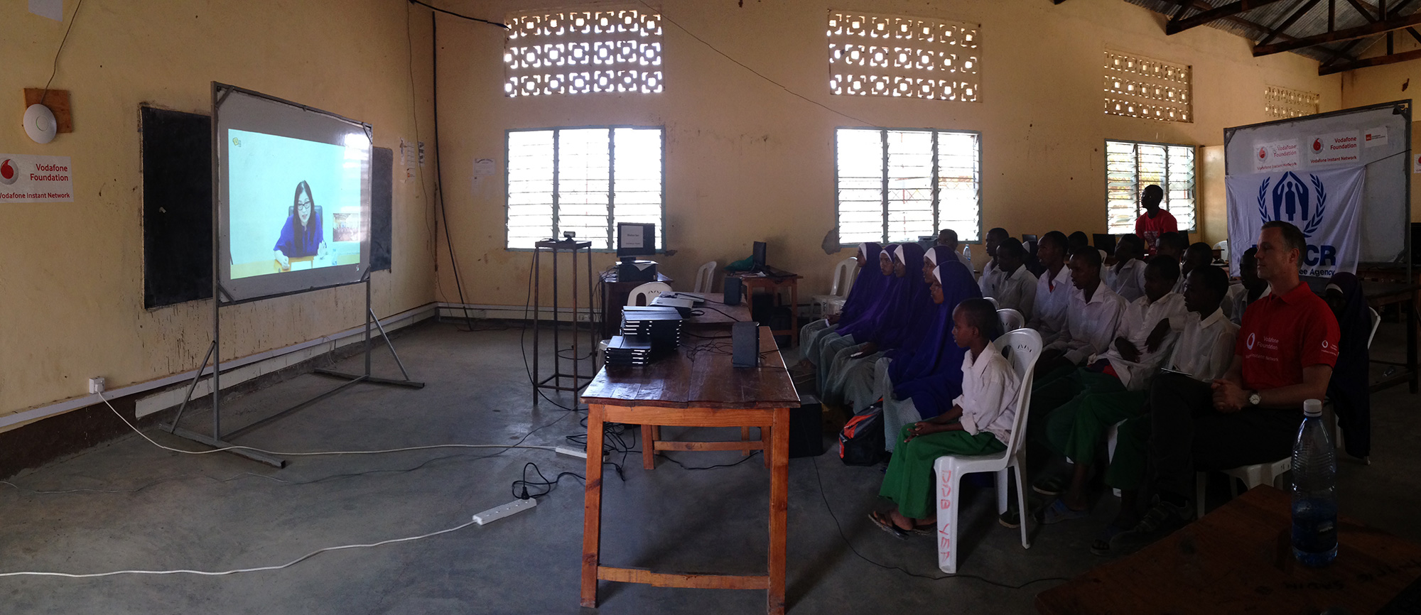 Refugee students in Dadaab taking part of the Vodafone Foundation Leadership Lessons.