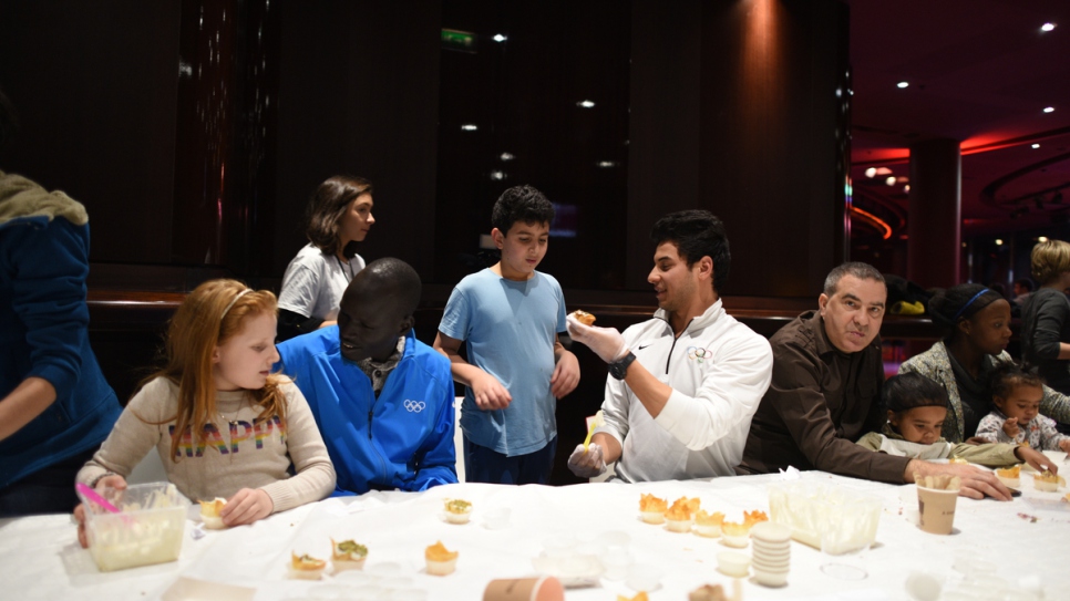 Rami and Yiech Pur Biel take part in various activities at the Quai Branly Museum.
