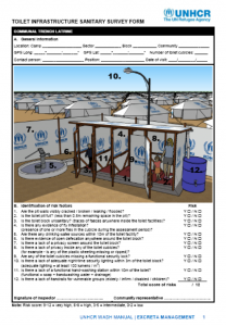 Toilet Infrastructure Sanitary Survey Form (UNHCR, 2015)