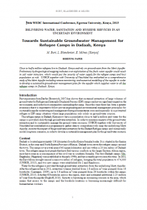 Sustainable Groundwater Management for Refugee Camps in Dadaab, Kenya (UNHCR, 2013)