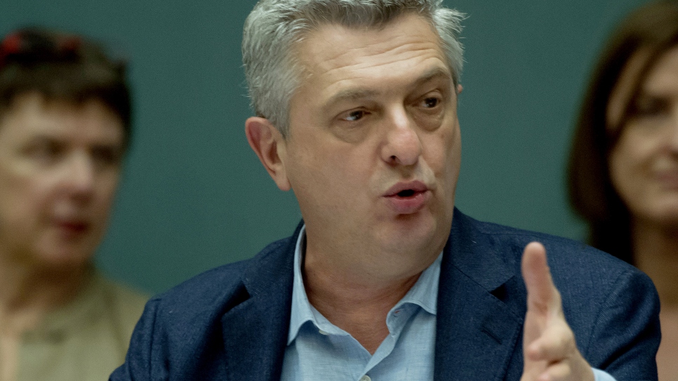 Le Haut Commissaire des Nations Unies pour les réfugiés, Filippo Grandi, lors de son allocution d'ouverture du Dialogue du Haut Commissaire sur les défis de la protection. Le thème de cette année est «Les enfants en déplacement ». 