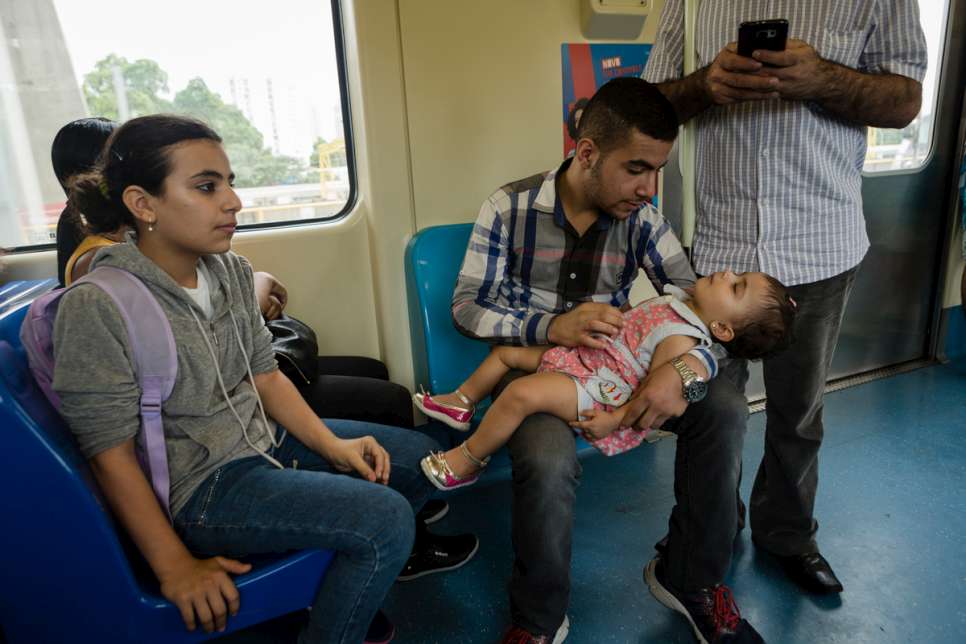 Khaled takes his children, Hanan, Yara and Moustafa on a Sunday afternoon trip to the Tatuape Shopping Mall.