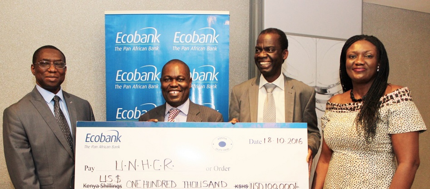 UNHCR receives USD 100,000 from Ecobank for livelihoods and education in Africa