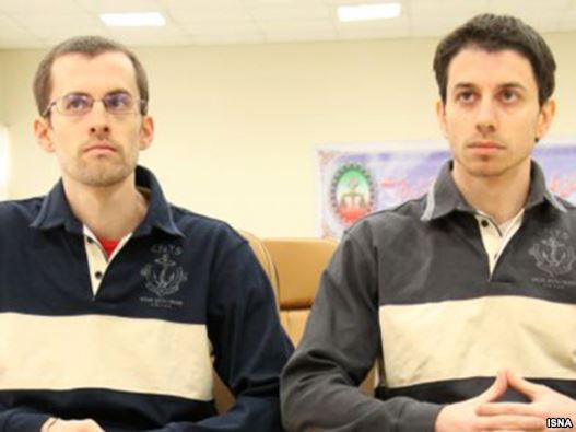 Shane Bauer (left) and Josh Fattal, at the first session of their trial in Tehran Revolutionary Court in February