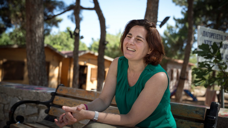 Efi Latsoudi at PIKPA camp on the Greek island of Lesvos. 