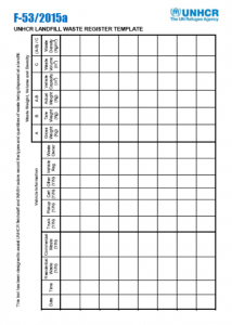 F53 Thumb - UNHCR Landfill Waste Register