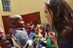 UNHCR Special Envoy Angelina Jolie meets children and siblings of vuln...