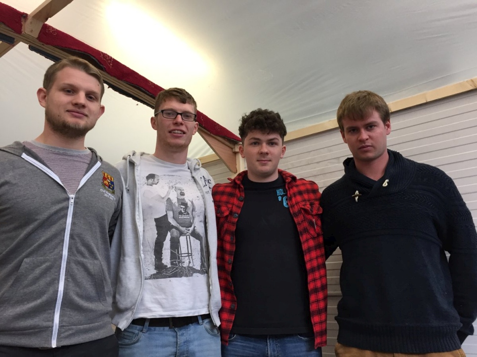 A transparent polythene roof allows light to enter a shelter designed by University College Cork students. The shelter can be constructed in 40 minutes. 