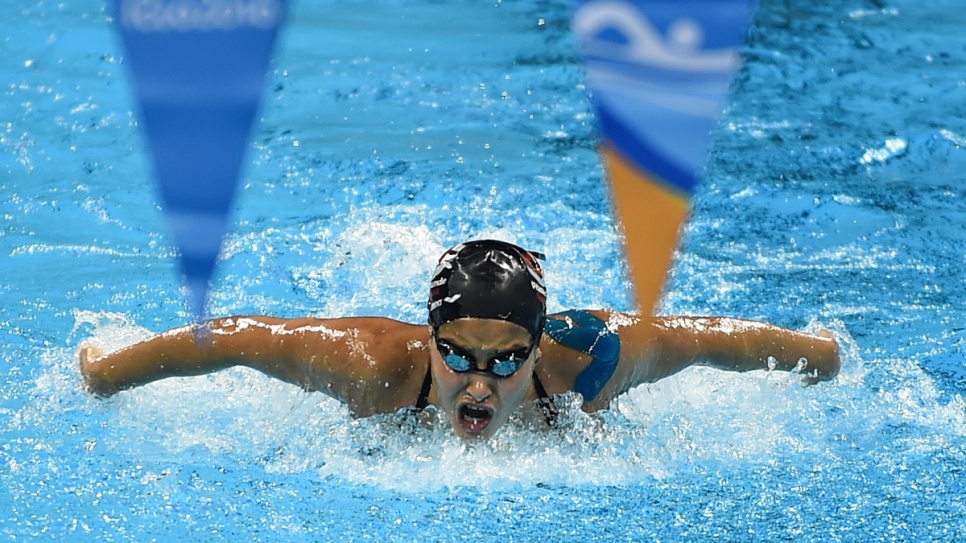 Yusra in training at the Olympic swimming pool. Her story has captured the imagination of the world.