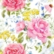 Watercolor Rose Seamless Pattern