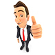 3D Businessman Positive Pose