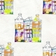 Seamless Pattern Eith Watercolor Amsterdam Houses