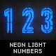 Neon Light Numbers And Symbols