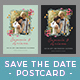 Flower Frame Save The Date Postcard [ tosca ]