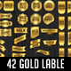 42 Gold Label Banner Sticker Ribbons Set