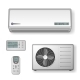Realistic Set of Air Conditioner with Cooling