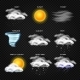 Realistic Weather Vector Icons Isolated on