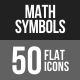 Math Symbols Flat Shadowed Icons