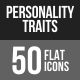 Personality Traits Flat Shadowed Icons