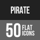 Pirate Flat Shadowed Icons