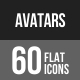 Avatars Flat Shadowed Icons