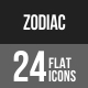 Zodiac Flat Shadowed Icons