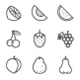 19 Fruit Outline Stroke Icons