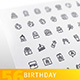 Birthday Line Icons Set