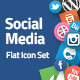 Contact & Social Media Flat Icons - GraphicRiver Item for Sale