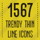 1567 Trendy Thin Line Icons - GraphicRiver Item for Sale