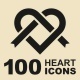 Heart vector icon set.