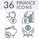 Outline Icons of Business and Finance