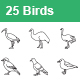 Birds Outlines Vector Icons