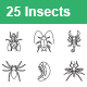 Insects Outlines Vector Icons