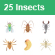 Insects Color Vector Icons