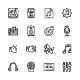 Outline Music Icons