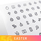 Easter Line Icons Set