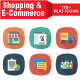 Shopping and E-Commerce Flat Square Icons