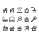 Real Estate Black and White Icons