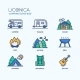 Camping Time - Modern Vector Icons Set.