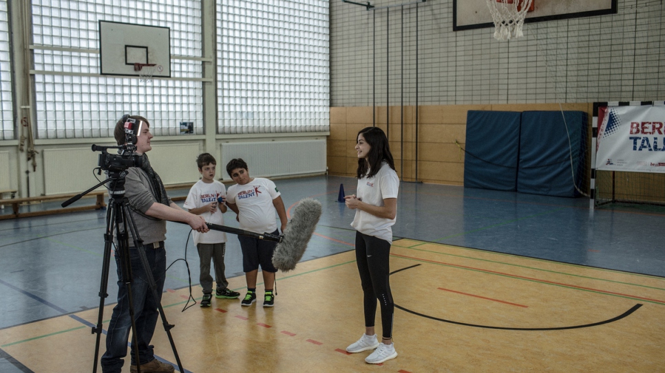 Yusra Mardini, 18, is interviewed in Berlin.