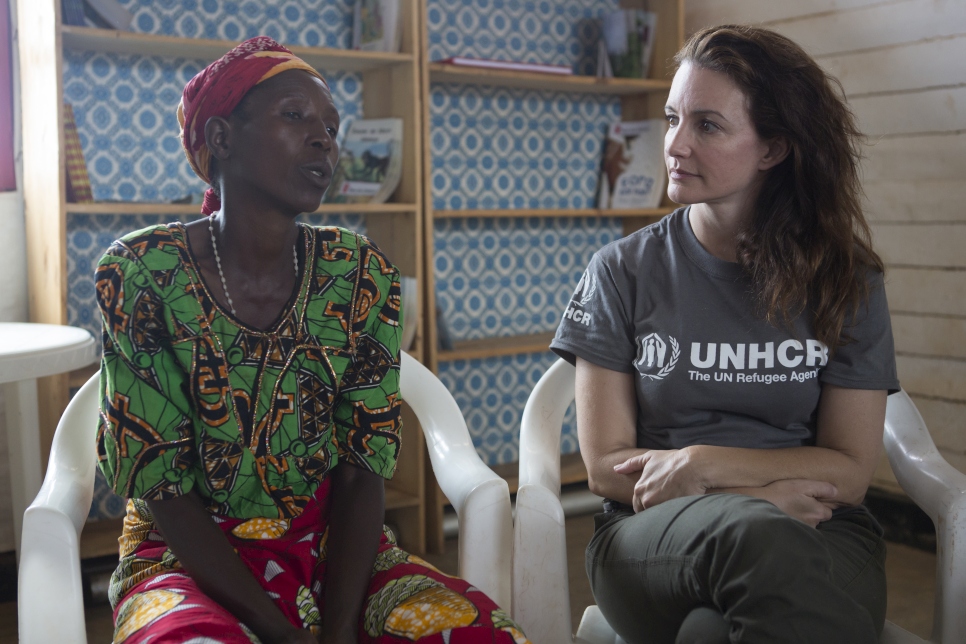 Kristin meets Jeannine from the women survivors project at the Mahama refugee camp. She told Kristin she had been raped and had become pregnant and that the baby was born disabled. Since coming to the camp, her husband did not want to support her or the baby and she felt utterly alone. She said 'I wanted to throw myself into the river and I felt no peace. Now I am here with this group, I no longer feel alone and feel these other women have had the same experiences'. UNHCR provides support, counselling, legal information and hospital referrals. 