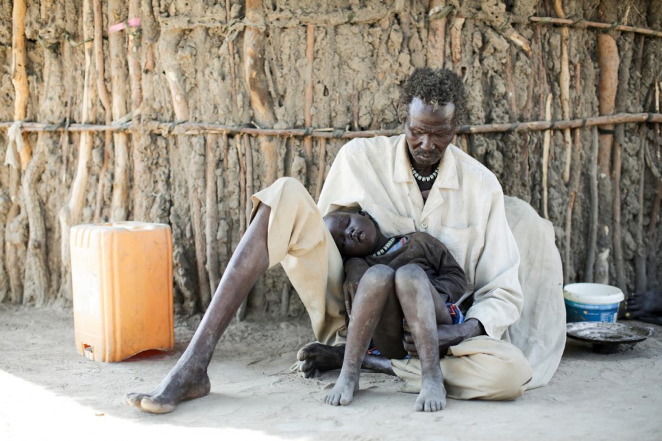 The weakest fall sick along the way, like Makieu Geng's son Chuol, 4. Geng cannot afford to take him to hospital, and mistrusts local remedies. "What can I dod" he asks.