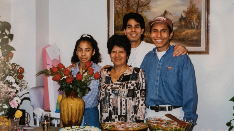 Gladys with her three children, Nadya, Peter and Alexes.