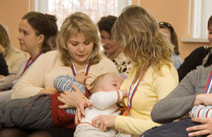 Breastfeeding get-together in Stupino, Russia.