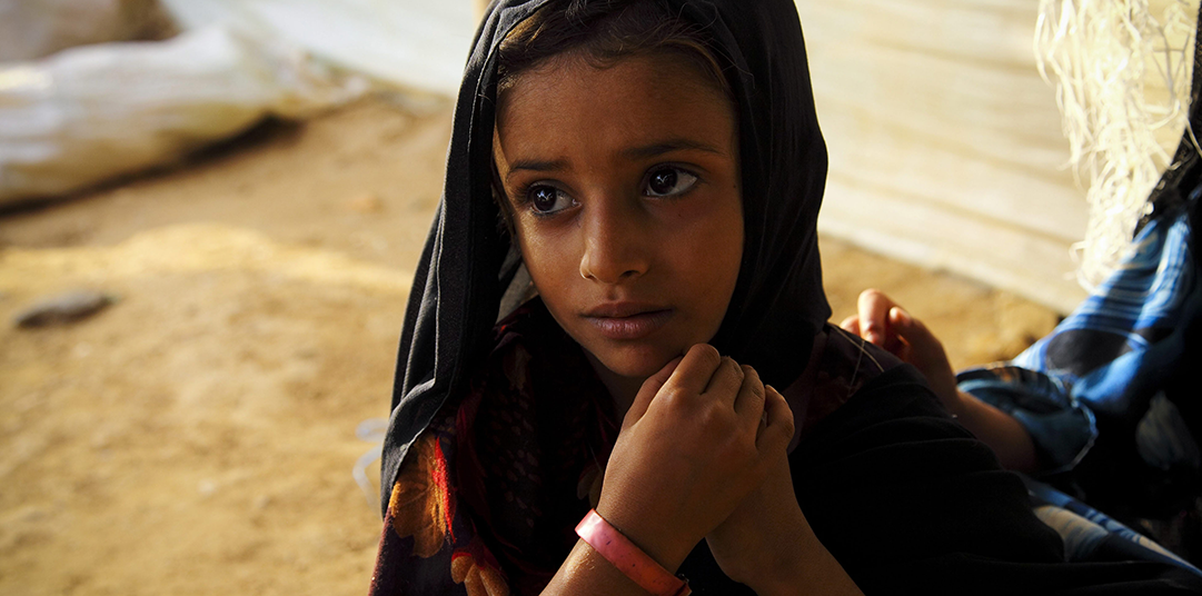 Shamha, a displaced Yemeni child, is recovering from malnutrition with the help of UNHCR