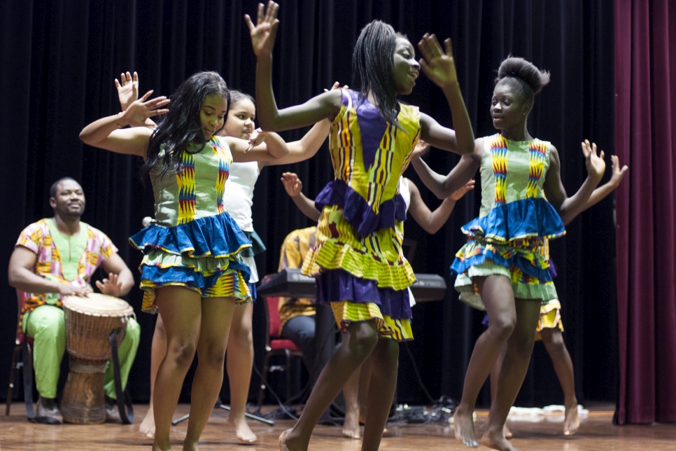 The West African Children's Cultural Dance Group perform in Canberra, Australia for World Refugee Day.