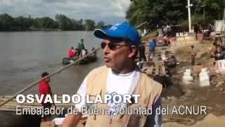Osvaldo Laport en misión con ACNUR en el río Suchiate