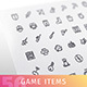 Game Items Line Icons Set