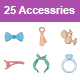 Accessories Color vector icons